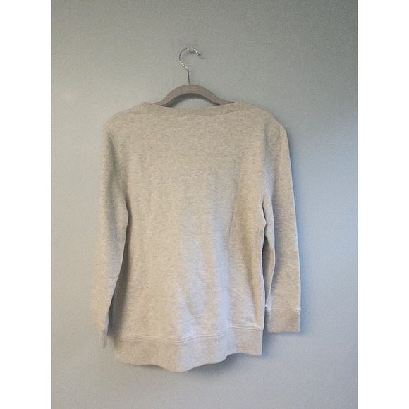 J Crew Womens S Heather gray‎ rhinestone front sweatshirt - Picture 3 of 3